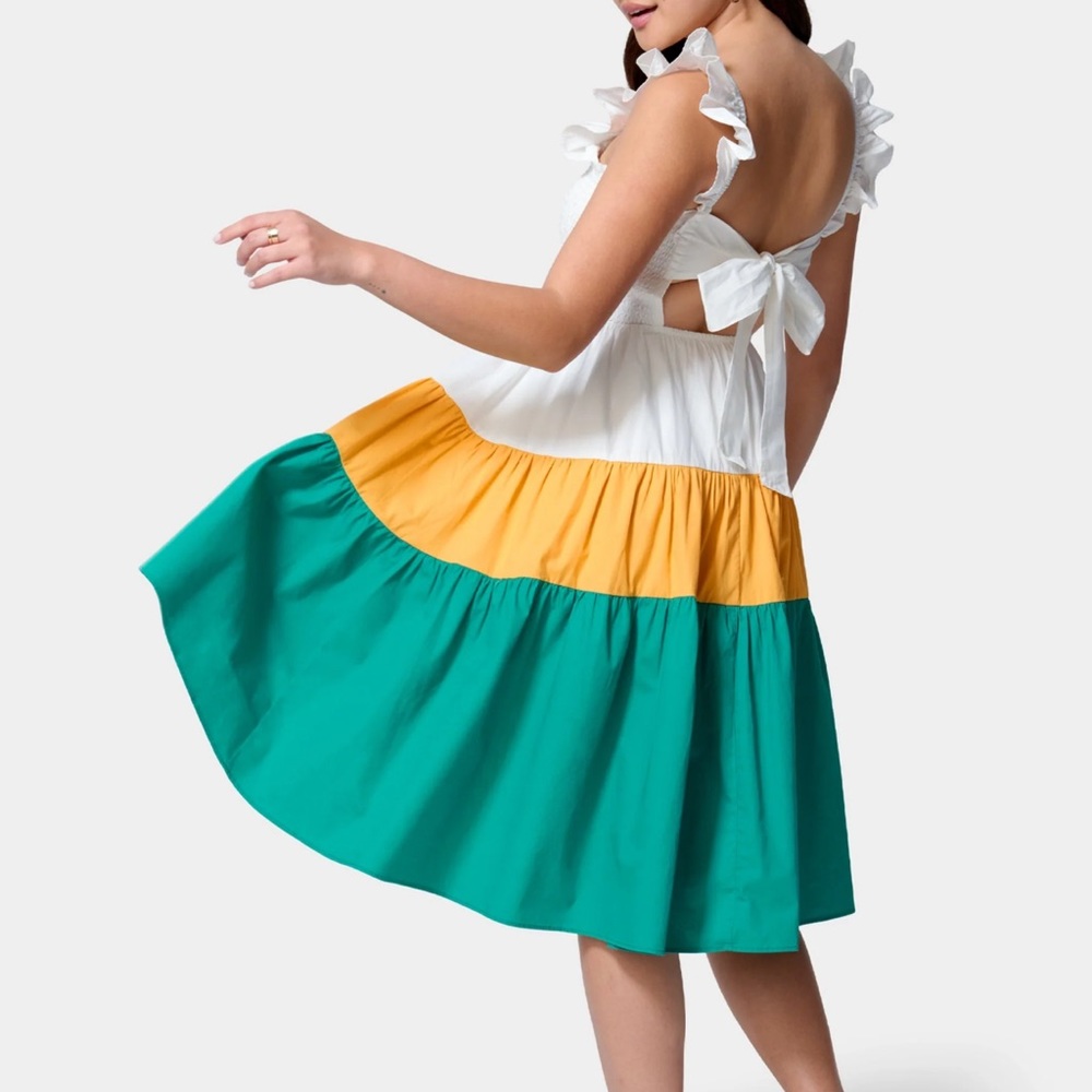 Color Block Ruffle Dress - Picture 3 of 7